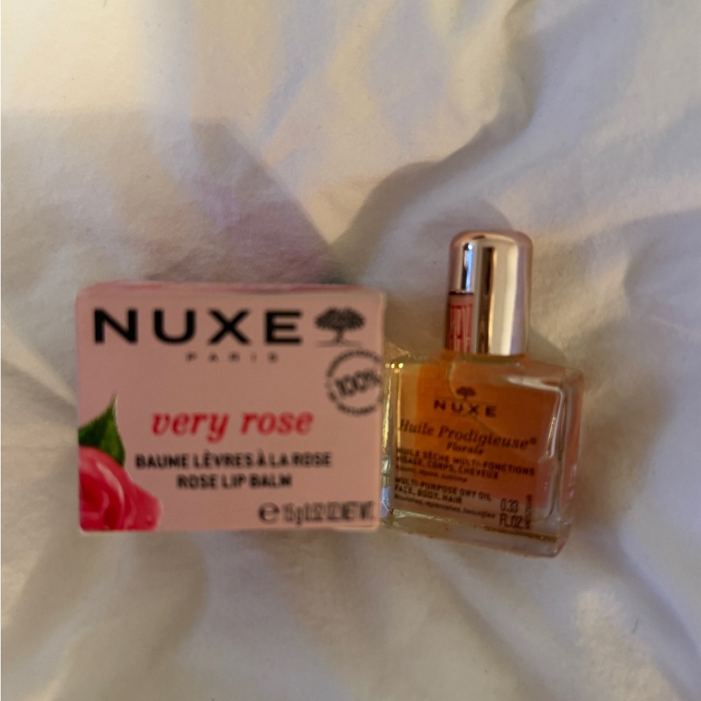 NUXE Paris Bundle: Very Rose Lip Balm (15g) & Huile Prodigieuse Florale (10ml) - Picture 2 of 3